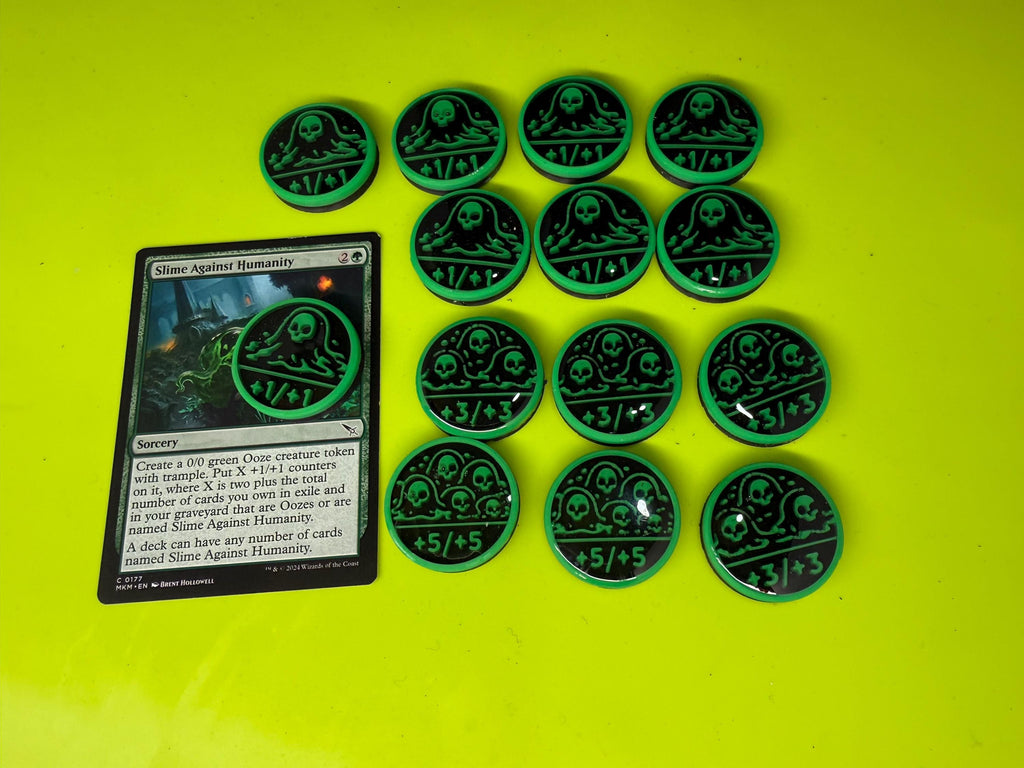 MTG Ooze Counters | +1/+1 Tokens, Slime Against Humanity | Set of 14