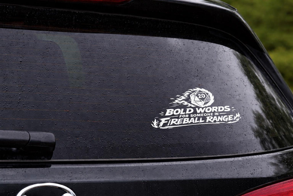 Fireball Range D20 Decal | Tabletop RPG Vinyl Sticker