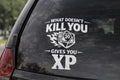 D20 XP Car Decal – Flaming Dice RPG Gamer Vinyl Sticker (Oracle 651)