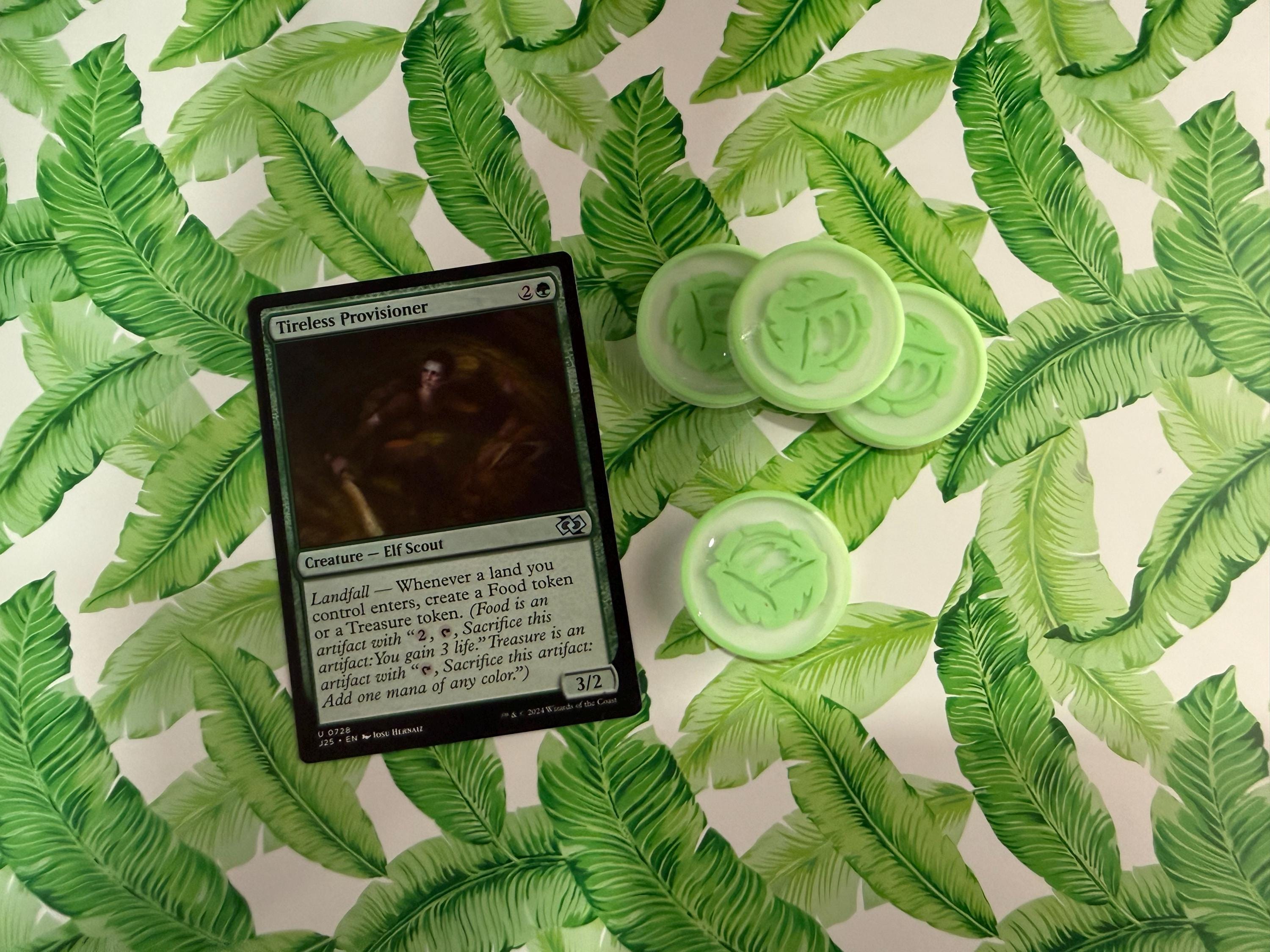 Glow in the Dark Cabbage Food Tokens | MTG Commander EDH Accessory (Set of 6)