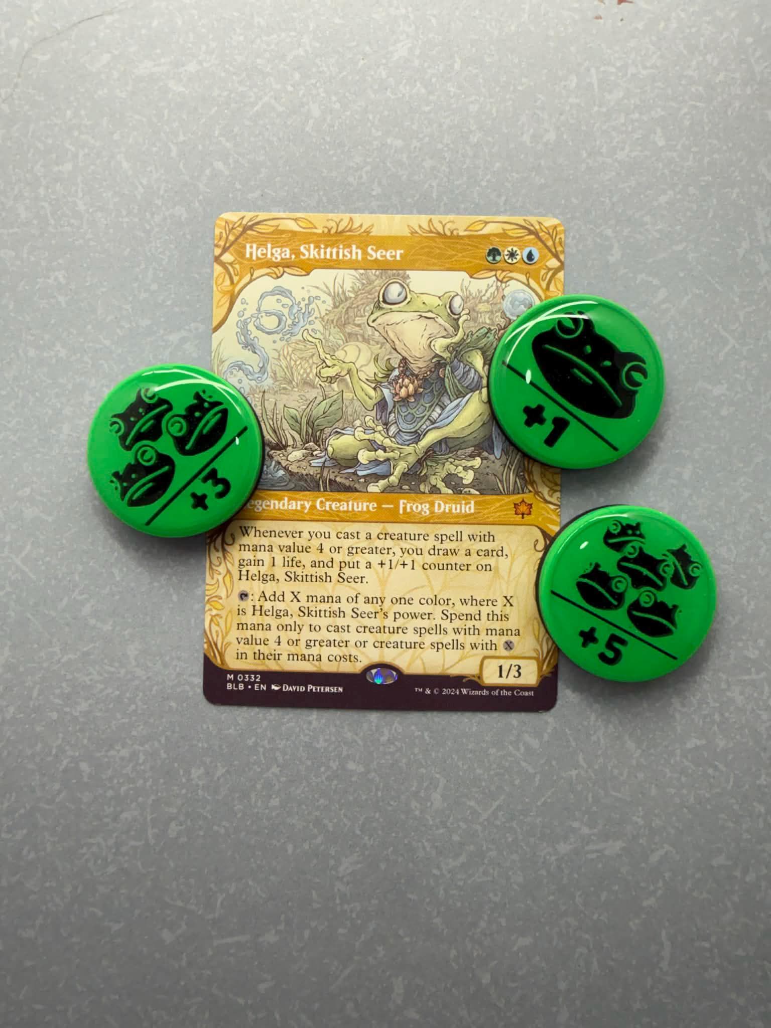 MTG Frog +1/+1 Croak Counters | Green and Black Tokens, Commander EDH