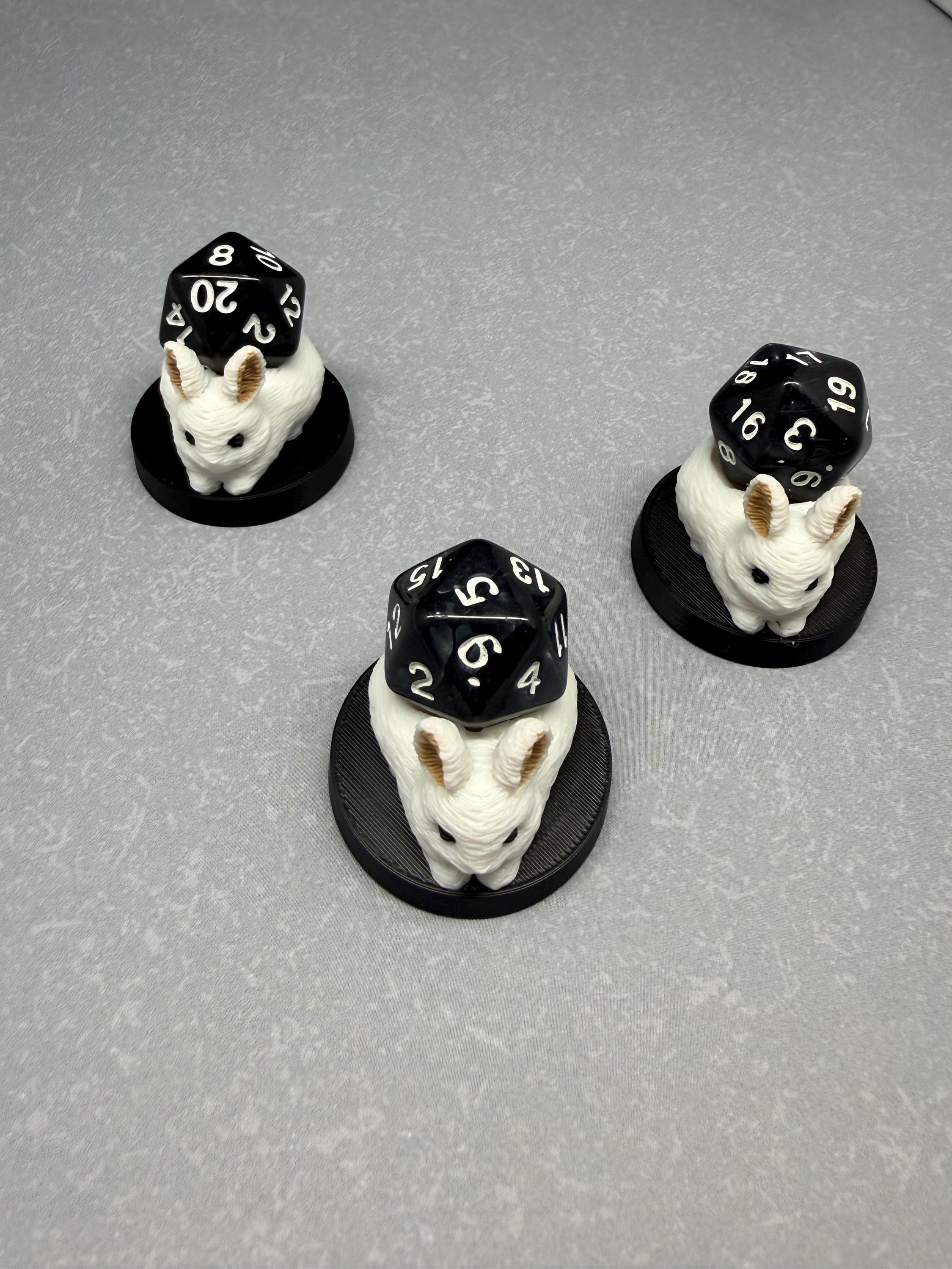 3D Printed Rabbit Dice Holder | Spindown Holder | MTG Commander EDH Accessory