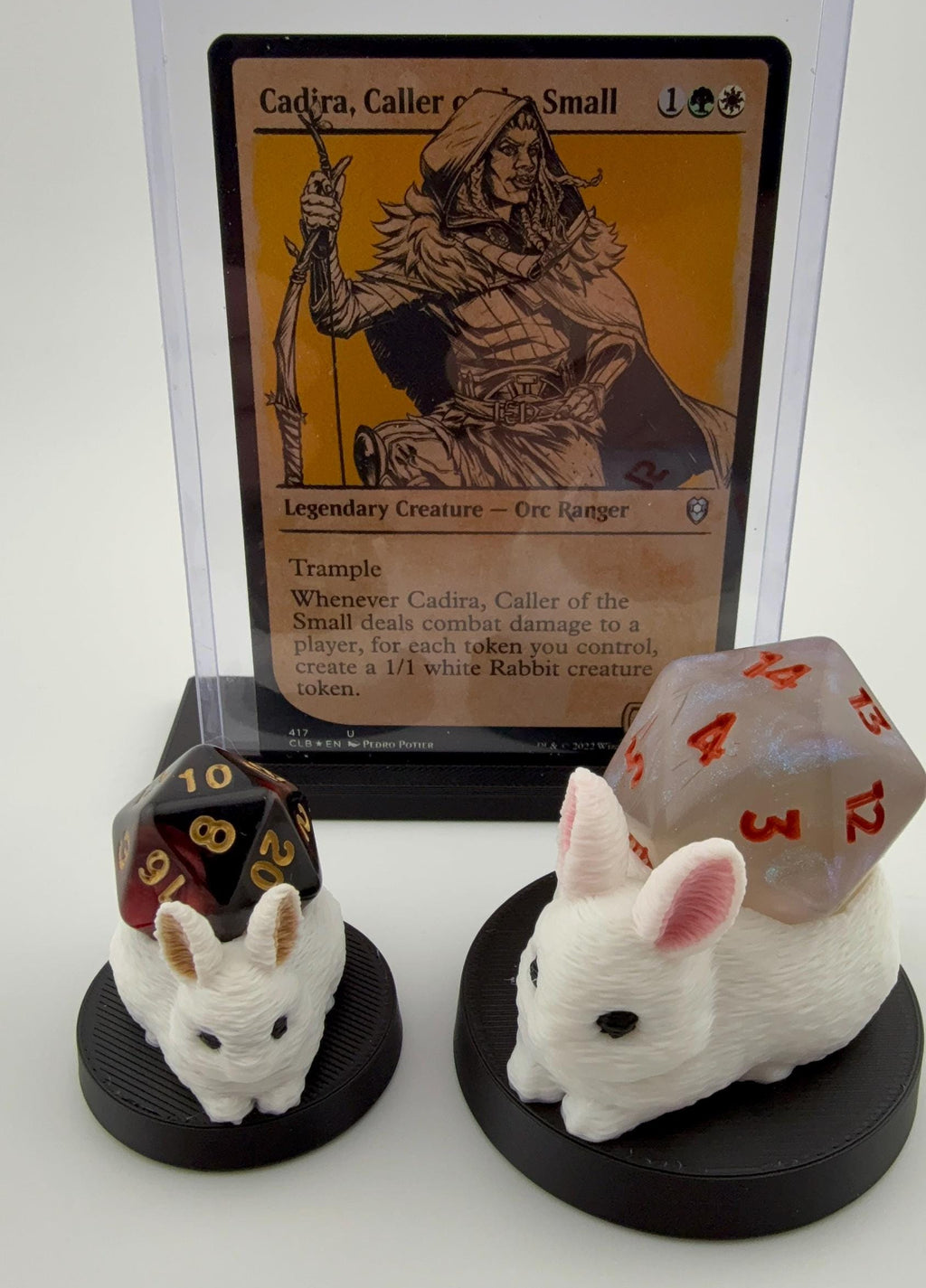 3D Printed Rabbit Dice Holder | Spindown Holder | MTG Commander EDH Accessory