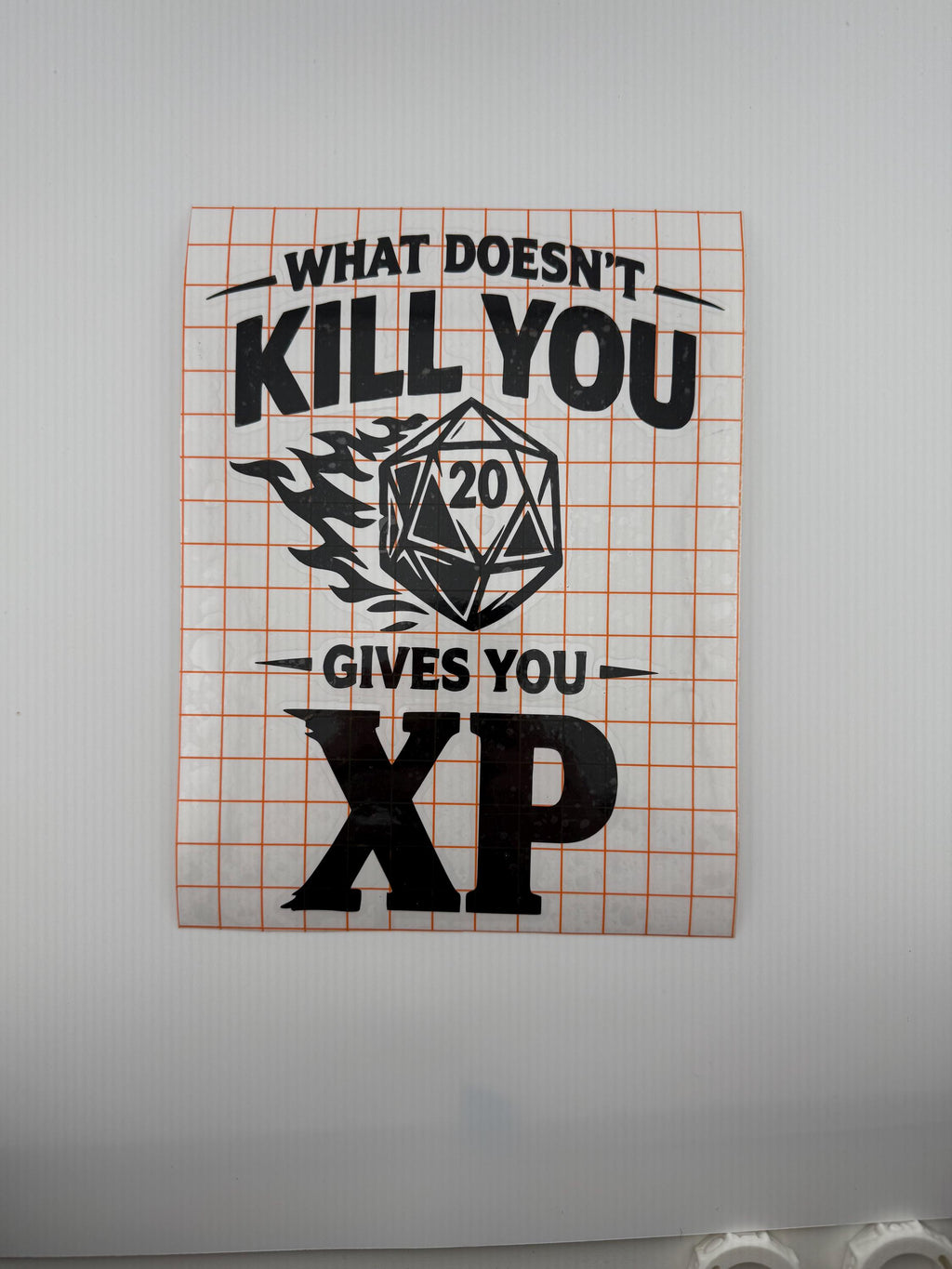 D20 XP Car Decal – Flaming Dice RPG Gamer Vinyl Sticker (Oracle 651)