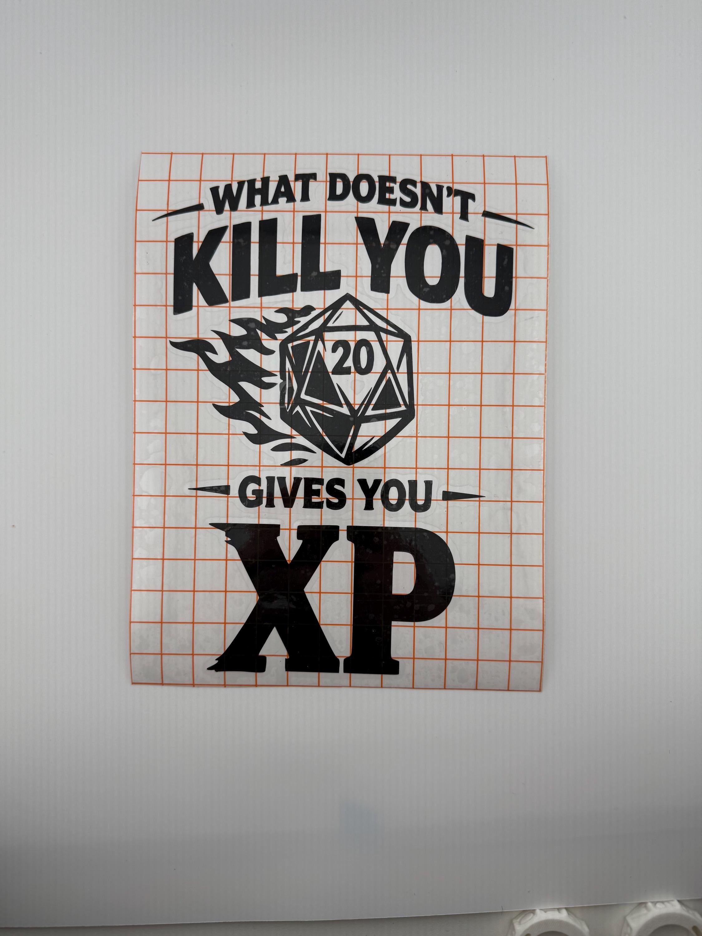D20 XP Car Decal – Flaming Dice RPG Gamer Vinyl Sticker (Oracle 651)