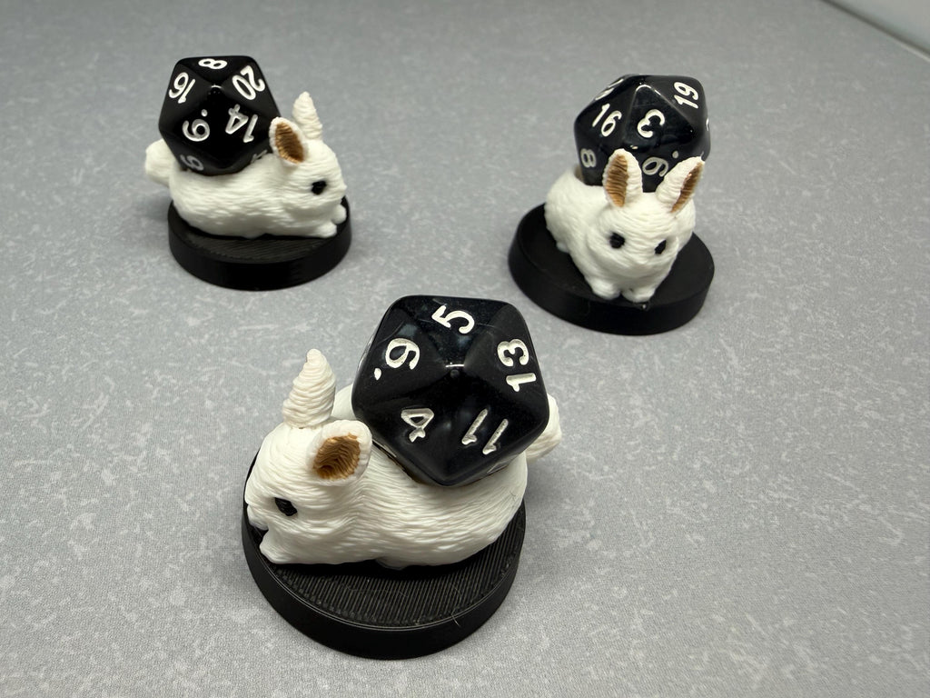 3D Printed Rabbit Dice Holder | Spindown Holder | MTG Commander EDH Accessory