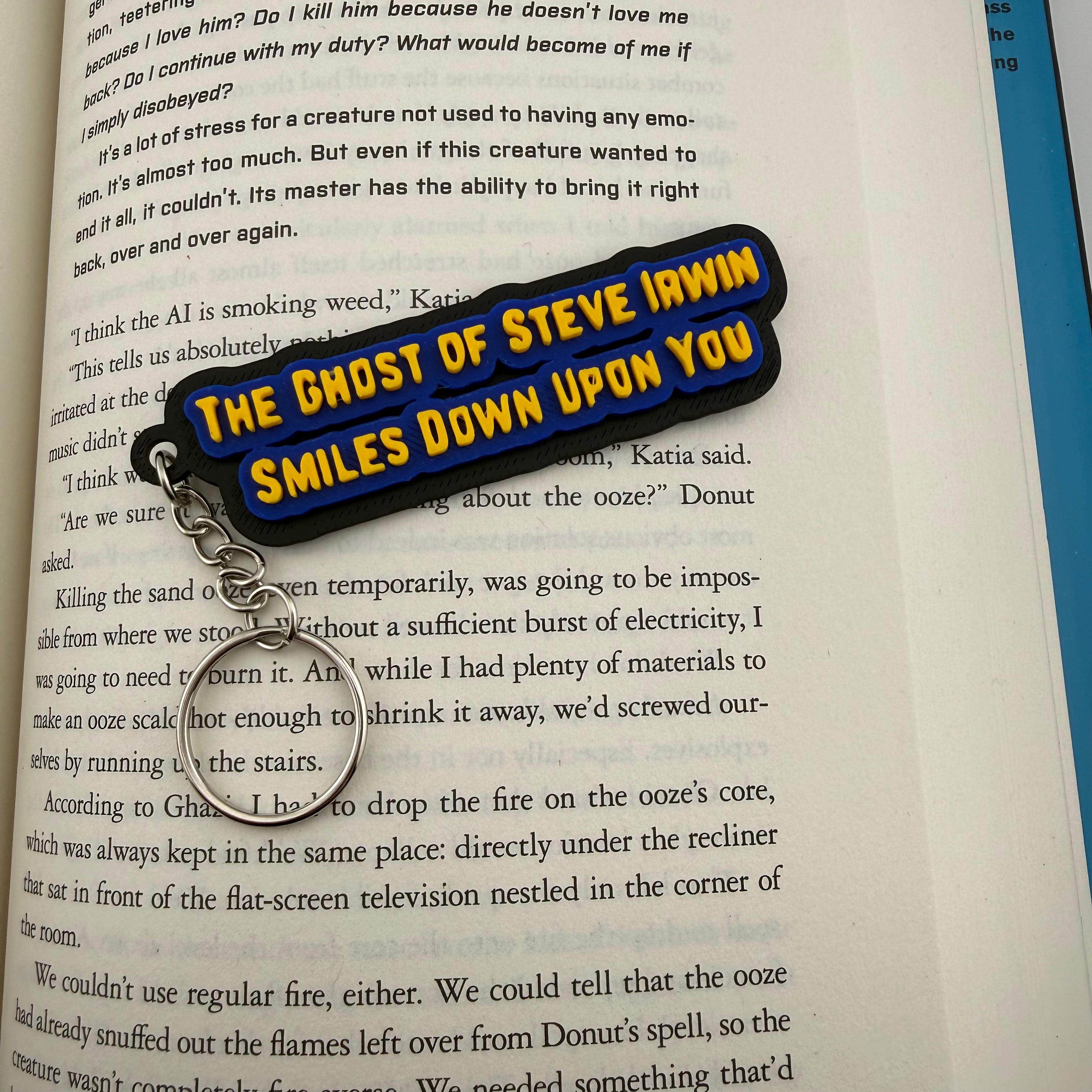 “The Ghost of Steve Irwin Smiles Down Upon You” Keychain | Inspired by Dungeon Crawler Carl | Funny 3D Printed Keychain