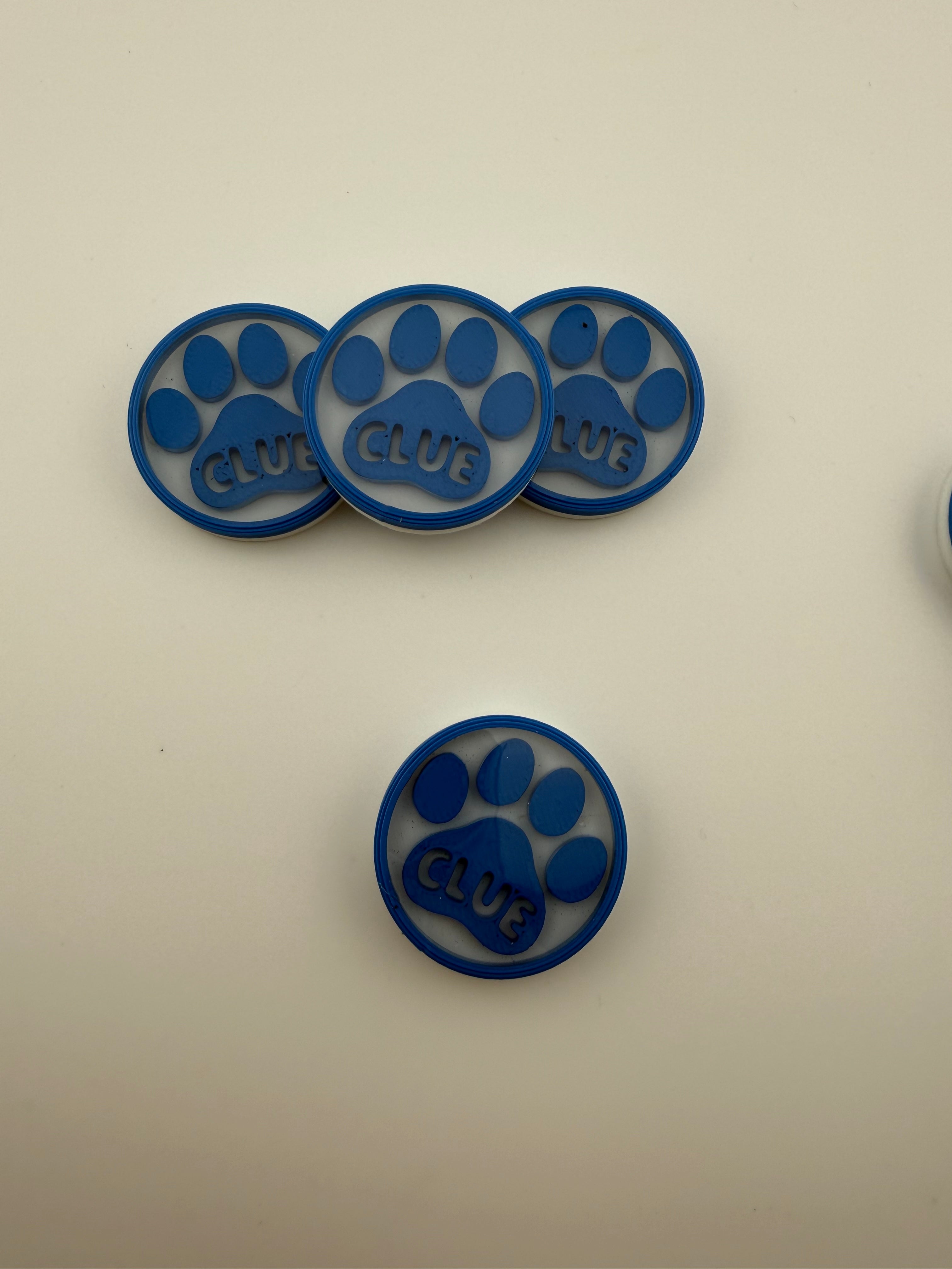 Paw Print Clue Tokens – 90s Nostalgia Inspired Tabletop Game Tokens - Set of 6