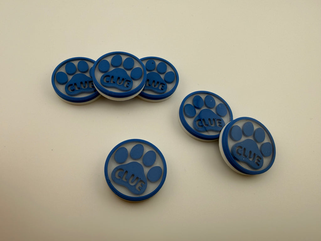 Paw Print Clue Tokens – 90s Nostalgia Inspired Tabletop Game Tokens - Set of 6