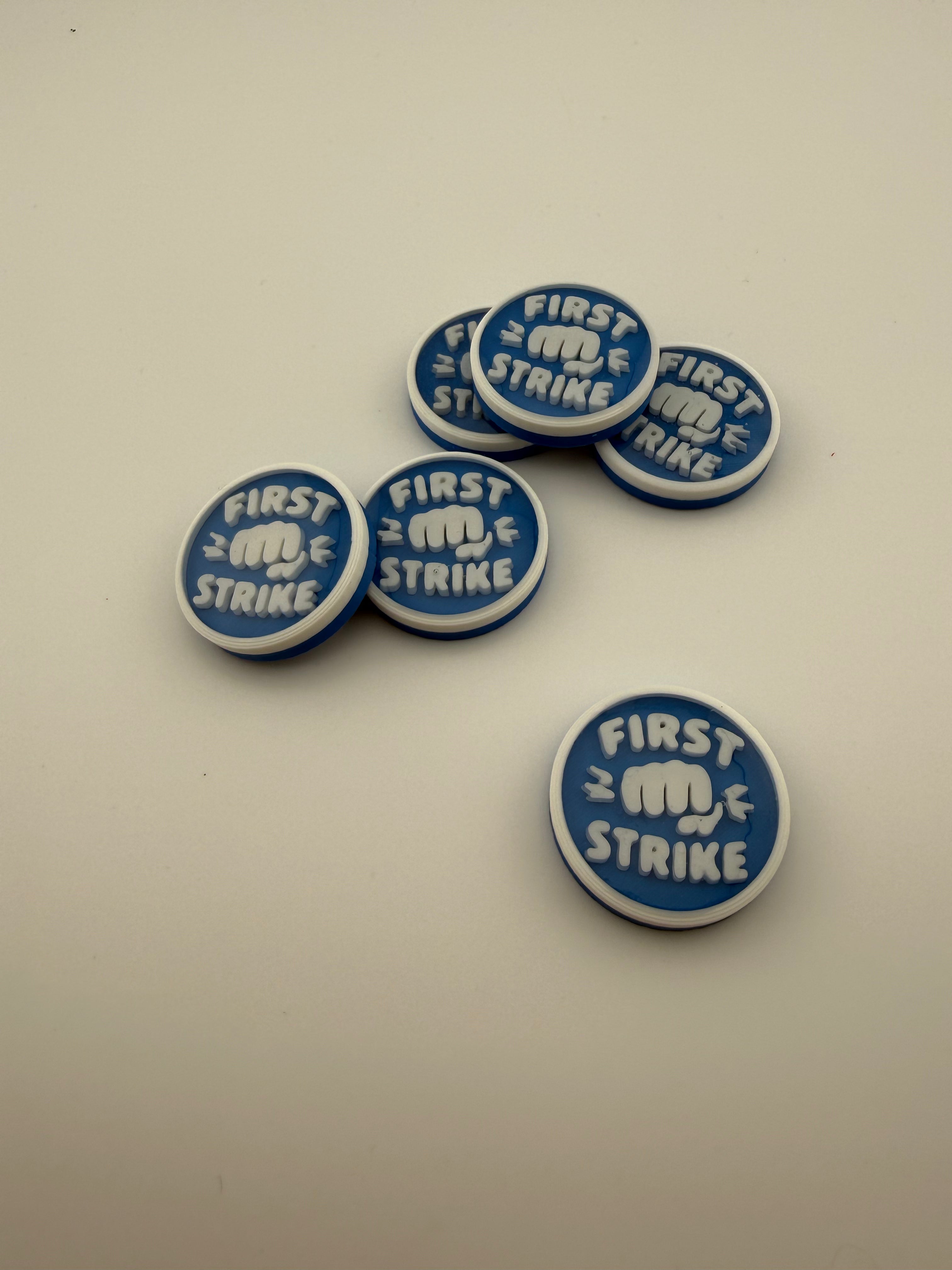 MTG First Strike Token | Blue Ability Counter, Tabletop TCG (Set of 6)