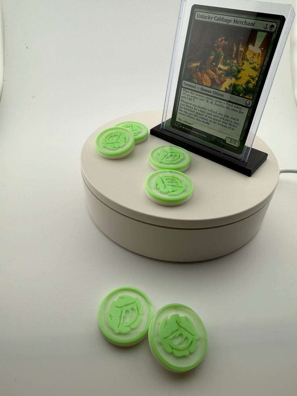 Glow in the Dark Cabbage Food Tokens | MTG Commander EDH Accessory (Set of 6)