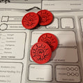 4 Barbarian Rage Tokens – 1" DND Rage Markers – Red & Black Tabletop RPG Tokens
