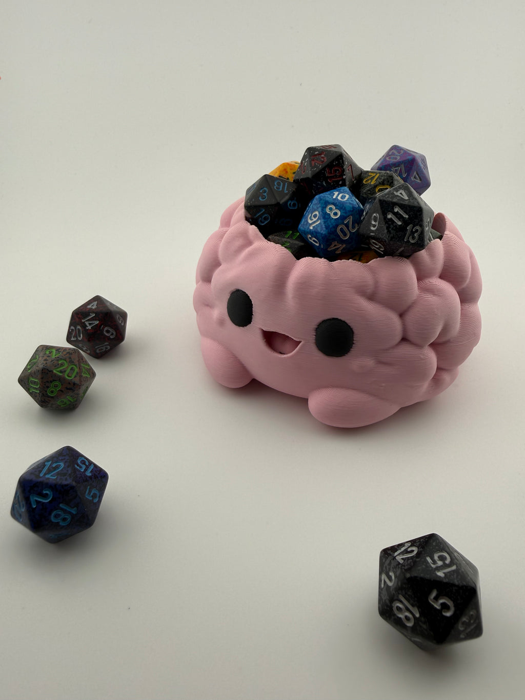 No Thoughts Only Dice Bowl | Cute Brain Dice Holder | DND Dice Storage | Tabletop RPG Accessory | Dice Tray | Gift for Gamers