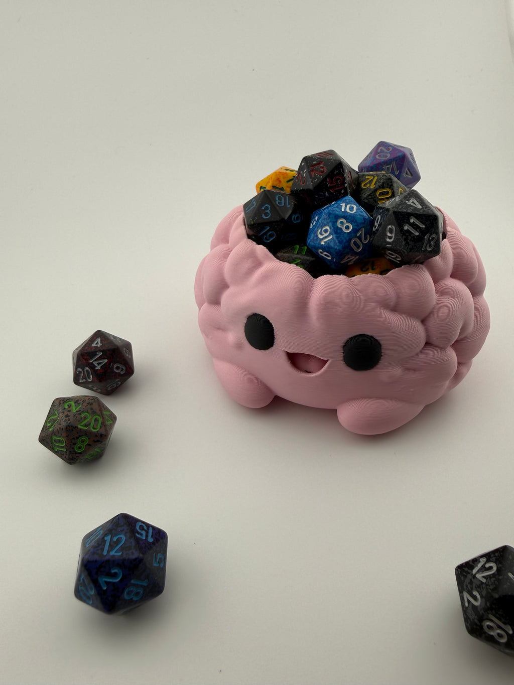 No Thoughts Only Dice Bowl | Cute Brain Dice Holder | DND Dice Storage | Tabletop RPG Accessory | Dice Tray | Gift for Gamers