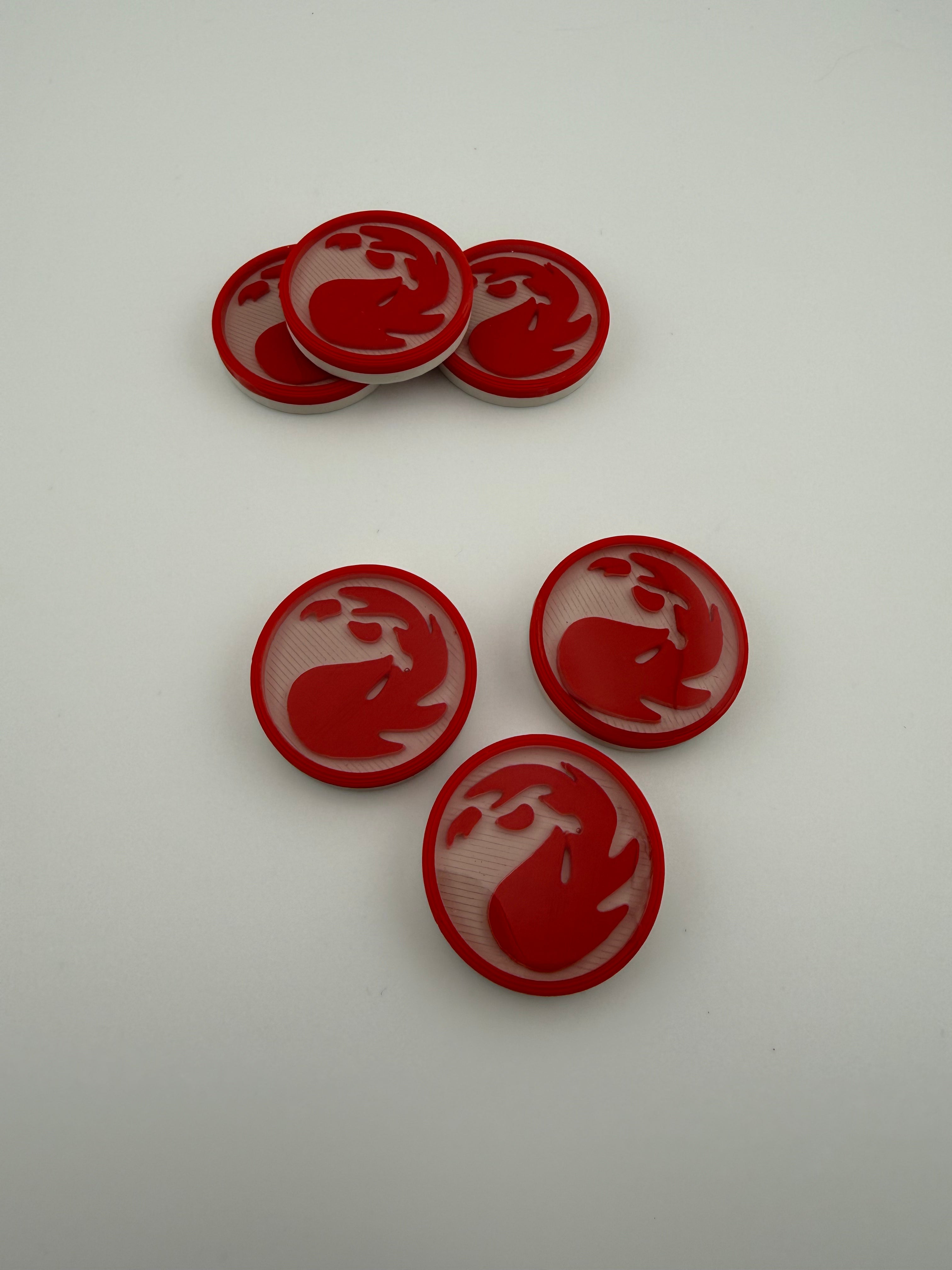 Mana Counters – MTG Token Set – Plains, Island, Swamp, Mountain, Forest, Wastes – 3D Printed Magic Accessories – Choose Your Color