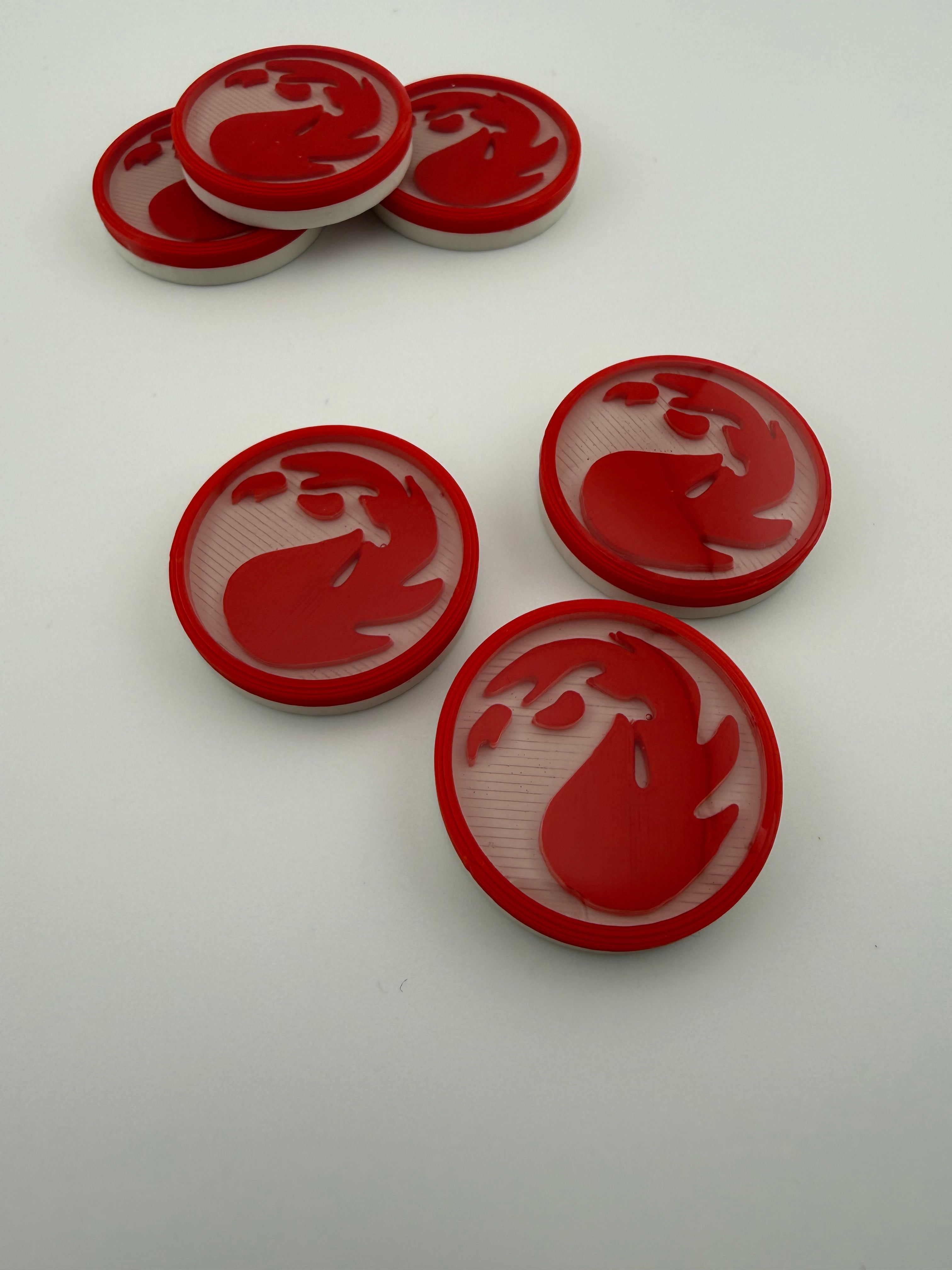 Mana Counters – MTG Token Set – Plains, Island, Swamp, Mountain, Forest, Wastes – 3D Printed Magic Accessories – Choose Your Color