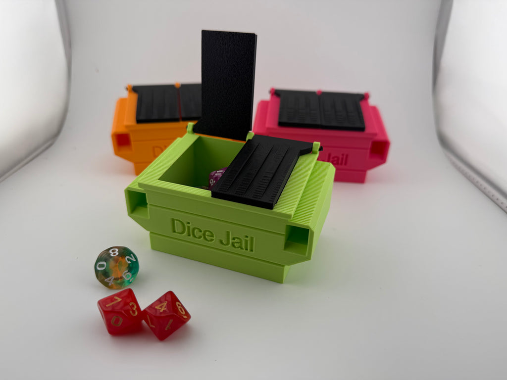 Dice Jail Dumpster – Funny Dice Holder for TTRPGs | DnD Dice Storage Box | Dungeon Master Gift | Tabletop Gaming Accessory | Dice Punishment Box