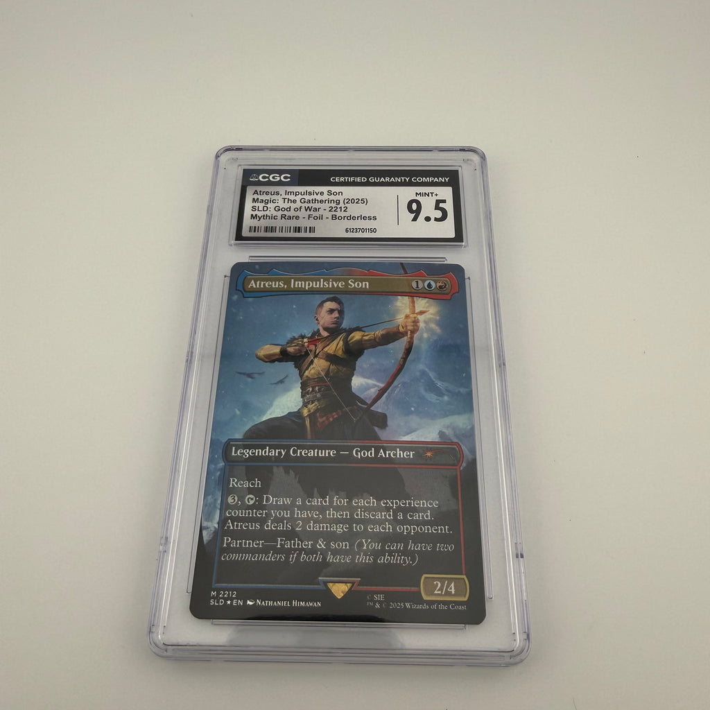CGC 9.5 Slabbed Atreus, Impulsive Son Foil Borderless | MTG Secret Lair God of War