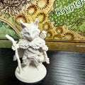 Cat Druid Miniature | 2" Fantasy Catfolk Druid with Owl Familiar | D&D Cat Mini | Tabletop RPG Miniature | Nature Guardian Figure