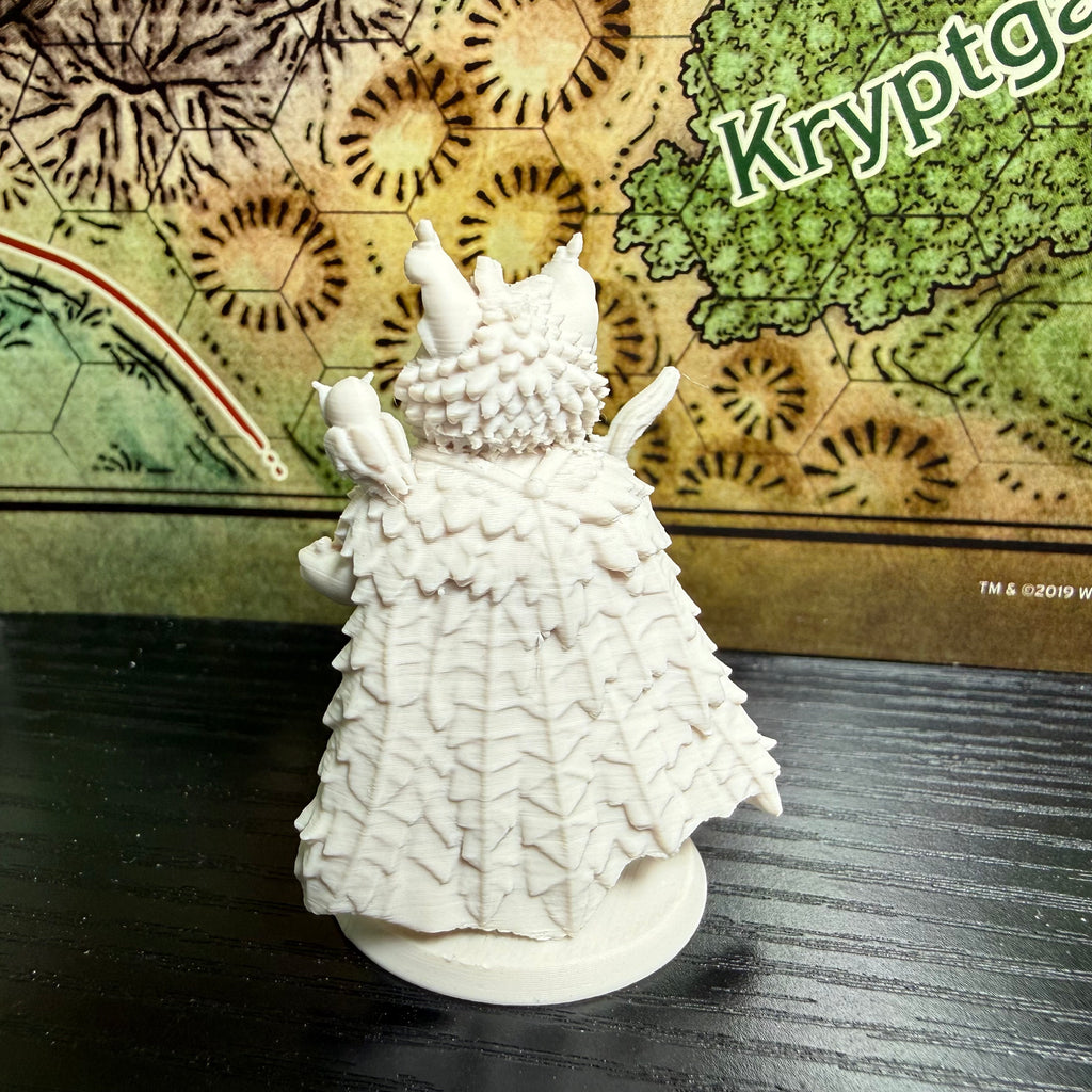 Cat Druid Miniature | 2" Fantasy Catfolk Druid with Owl Familiar | D&D Cat Mini | Tabletop RPG Miniature | Nature Guardian Figure