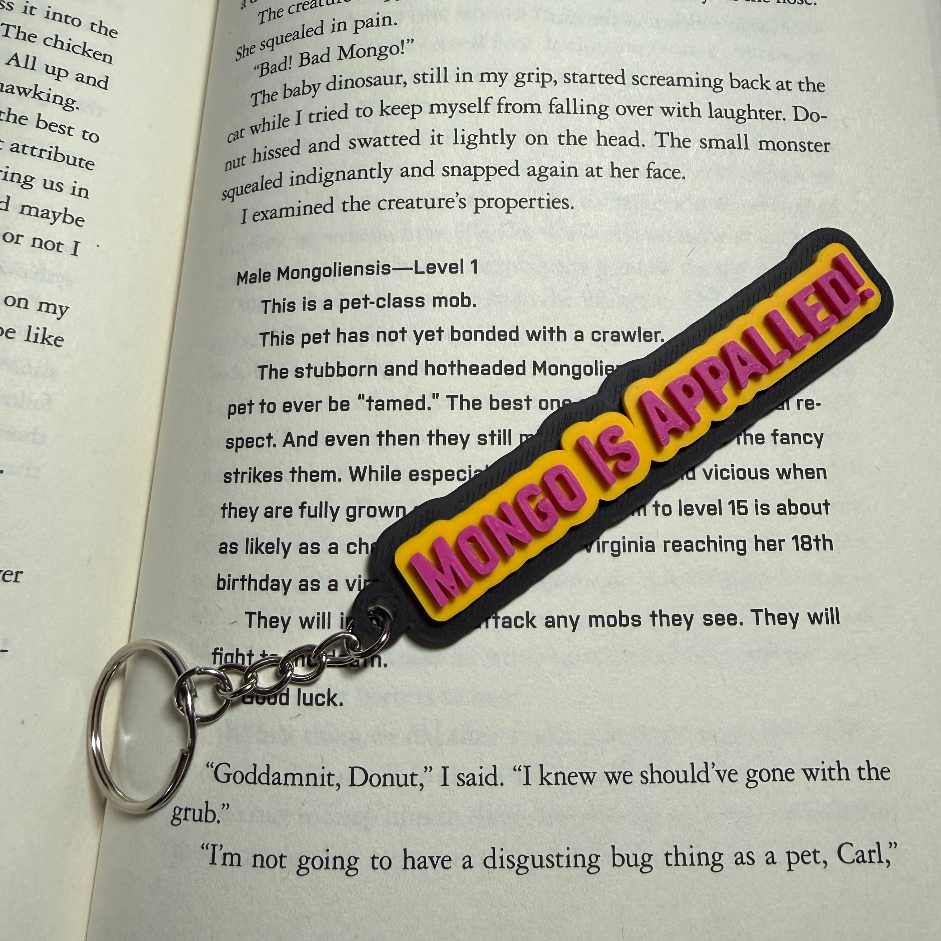 Mongo Is Appalled Keychain | Funny Dinosaur Keychain | Dungeon Crawler Inspired Accessory | 3D Printed Keychain | Book Lover Gift