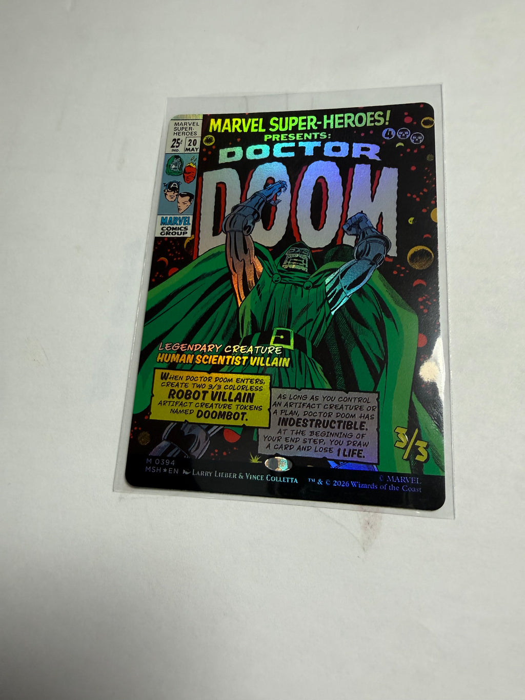 Magic The Gathering Marvel Super Heroes Borderless Foil Doctor Doom 0394 Card
