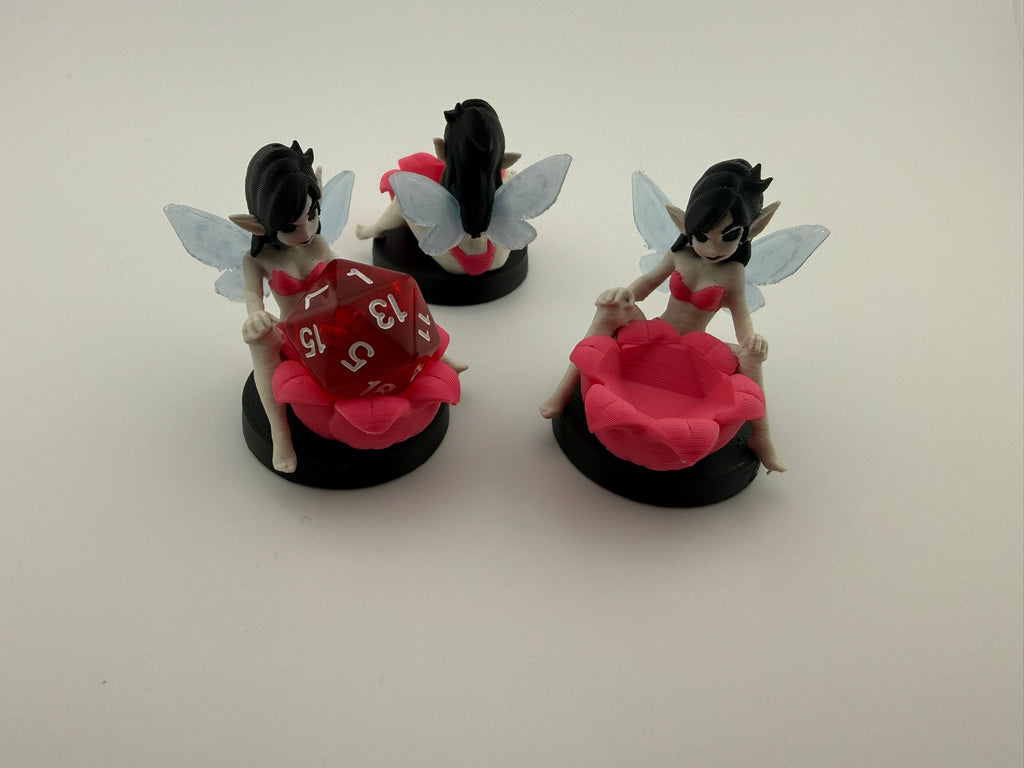 3D Printed Fairy D20 Dice Holder | Fae MTG Commander EDH Counter | Fantasy Dice Cradle