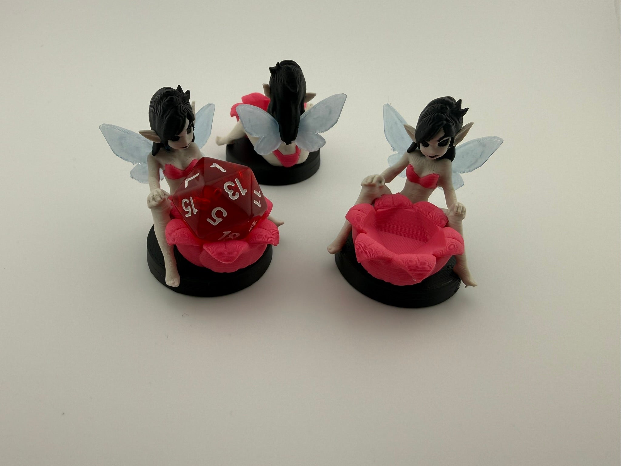 3D Printed Fairy D20 Dice Holder | Fae MTG Commander EDH Counter | Fantasy Dice Cradle