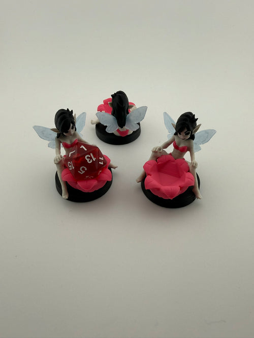 3D Printed Fairy D20 Dice Holder | Fae MTG Commander EDH Counter | Fantasy Dice Cradle