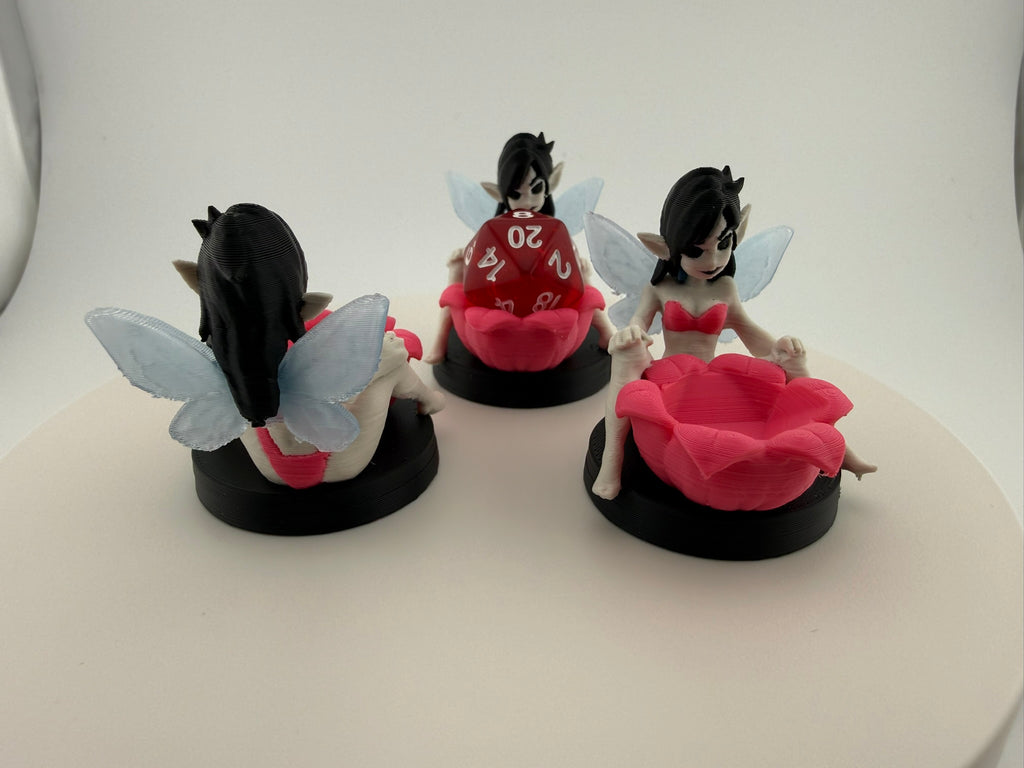 3D Printed Fairy D20 Dice Holder | Fae MTG Commander EDH Counter | Fantasy Dice Cradle