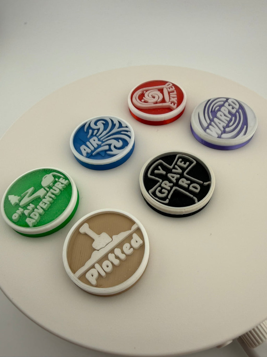 Magic the Gathering Board State Tokens – Plotted, Adventure, Warped, Airbent, Graveyard, Exiled Counters