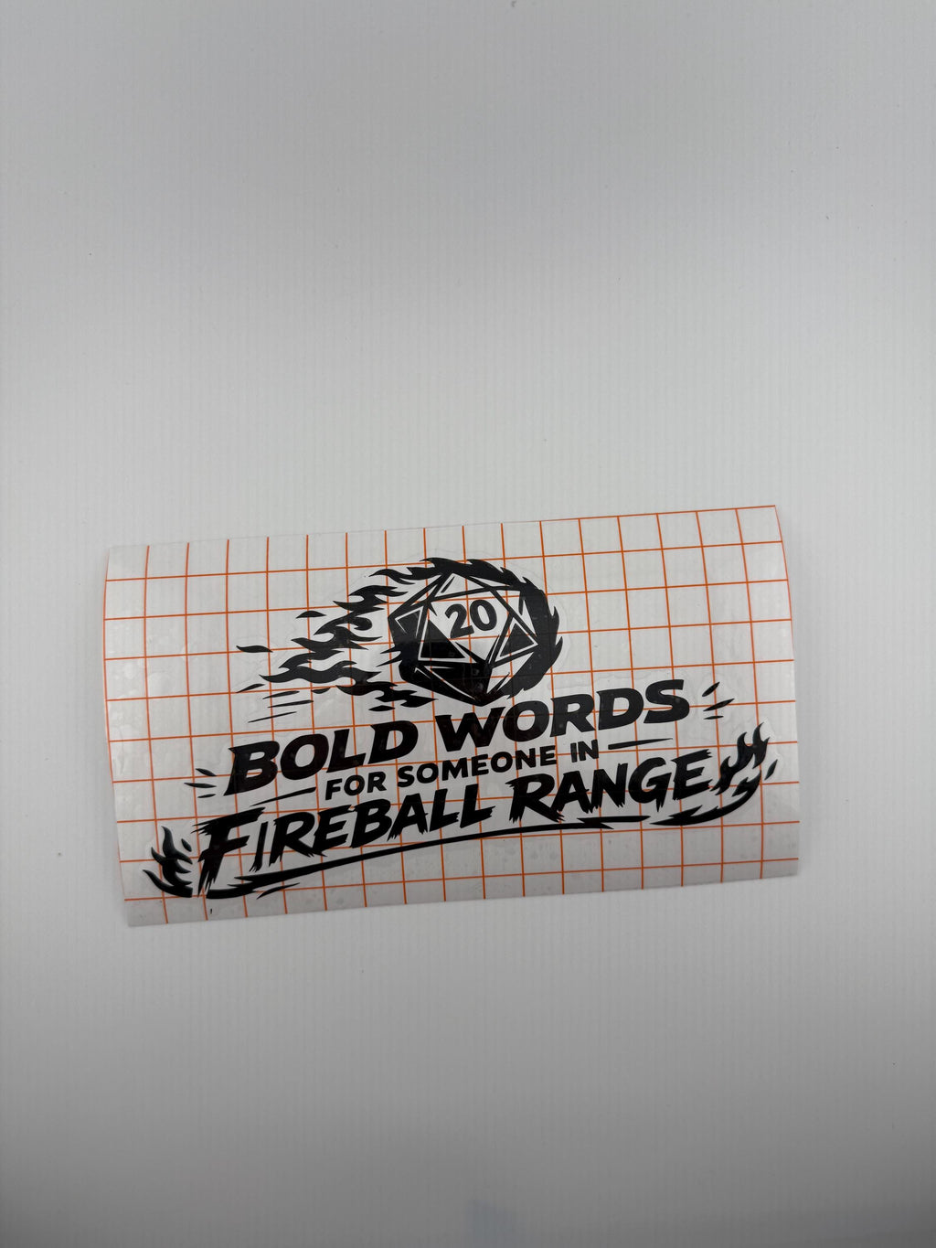 Fireball Range D20 Decal | Tabletop RPG Vinyl Sticker