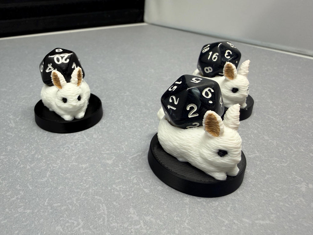 3D Printed Rabbit Dice Holder | Spindown Holder | MTG Commander EDH Accessory