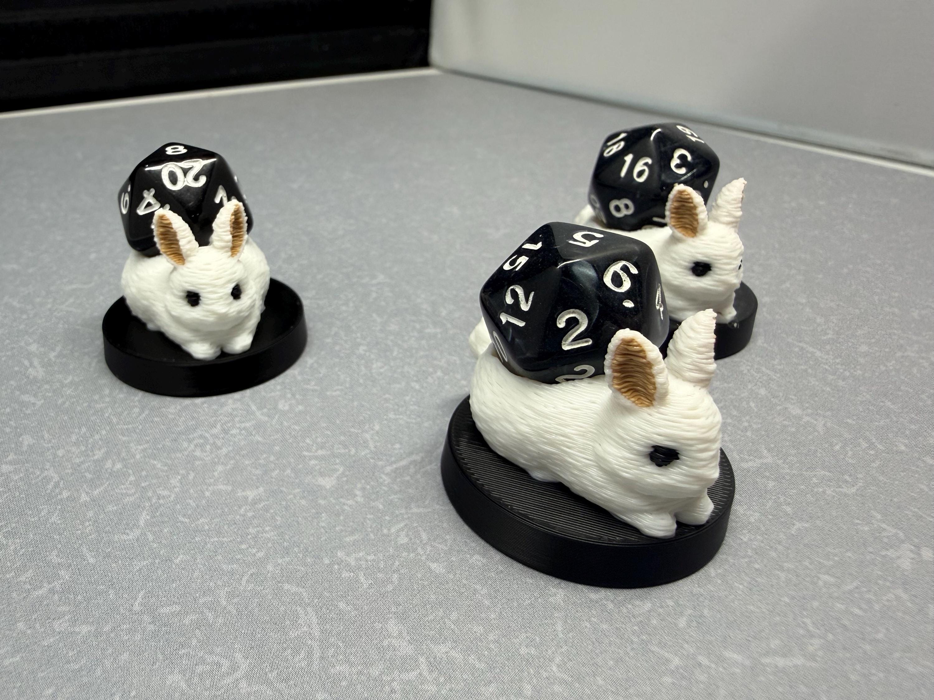 3D Printed Rabbit Dice Holder | Spindown Holder | MTG Commander EDH Accessory