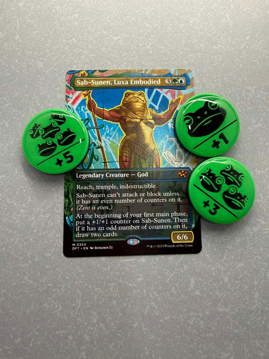 MTG Frog +1/+1 Croak Counters | Green and Black Tokens, Commander EDH