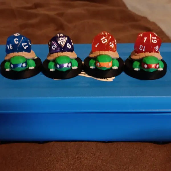 3D Printed Turtle Ninja Token Dice and Display Holder - MTG Commander Accessory