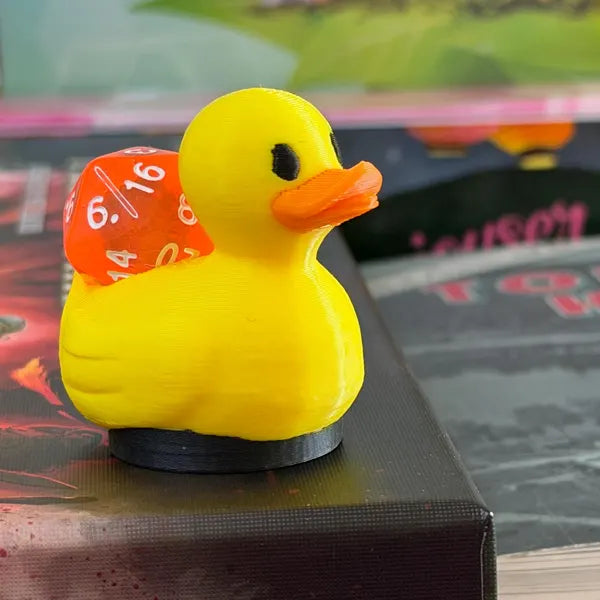 Sir Quacks-a-Lot |Cute Duck Dice Holder for D20 | 3D Printed Dice Stand | DnD Accessory | Tabletop Gaming Gift | Dice Display Companion