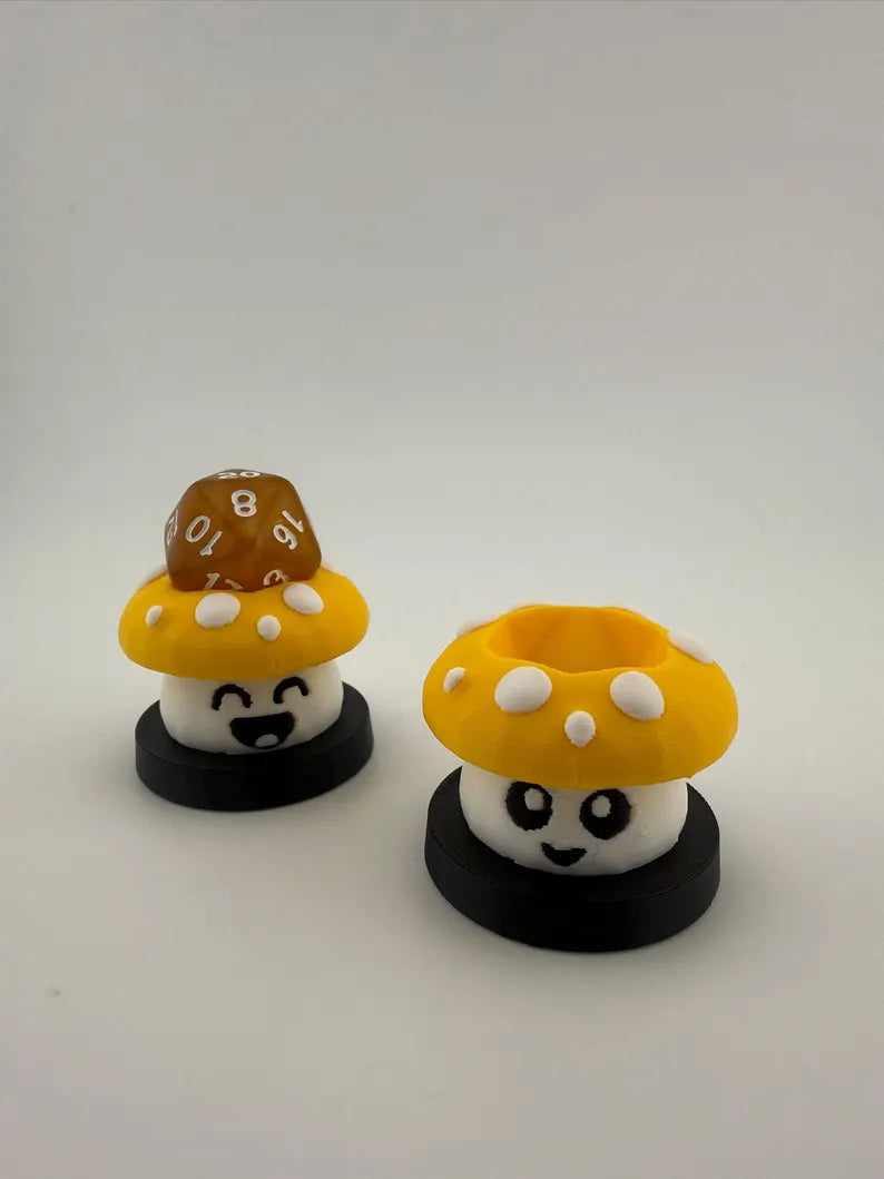 Chonkshroom Dice Holder 2‑Pack – Custom Chibi Woodland Creatures, Whimsical Decor & Dungeon Master Gift