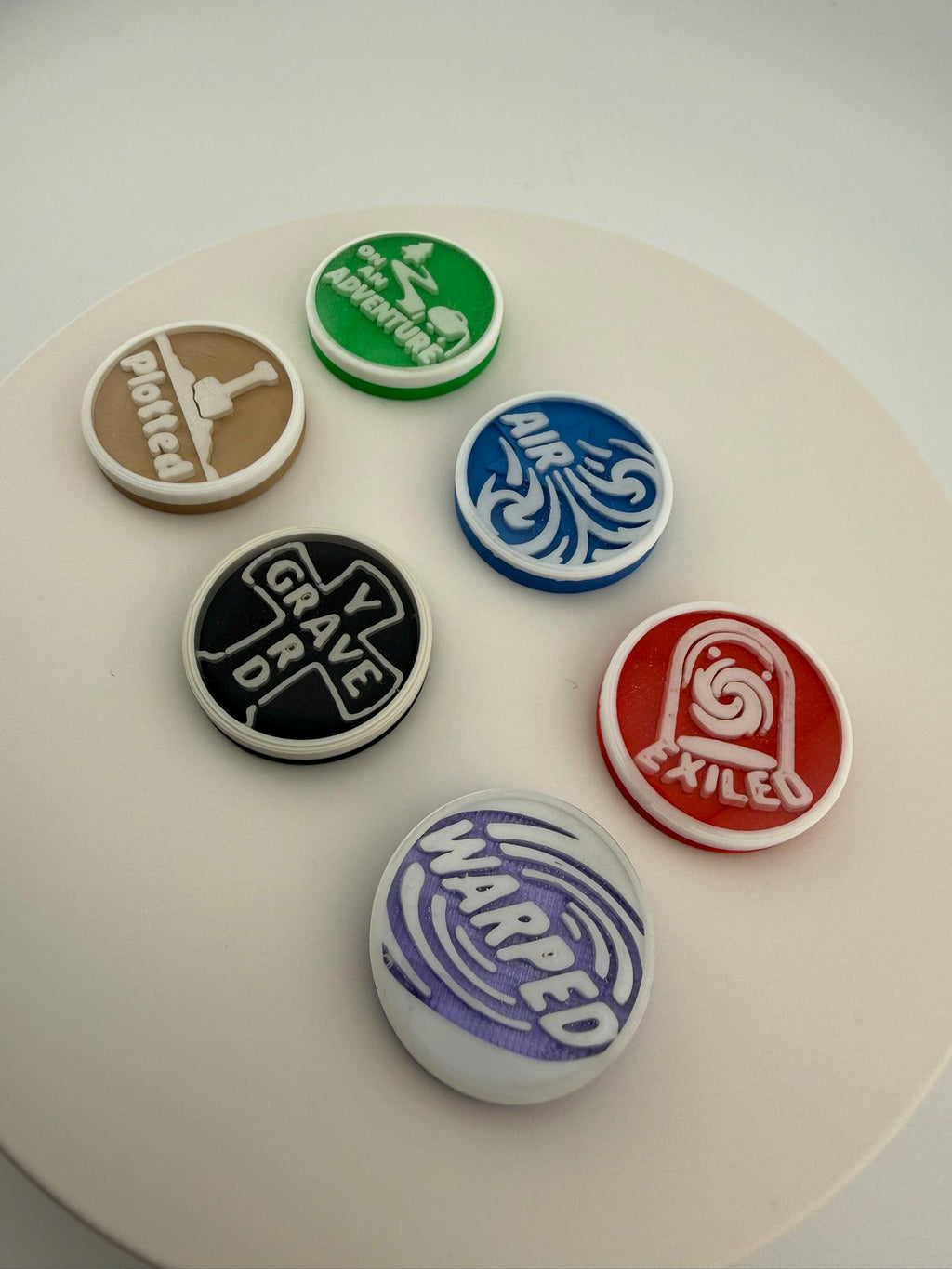 Magic the Gathering Board State Tokens – Plotted, Adventure, Warped, Airbent, Graveyard, Exiled Counters