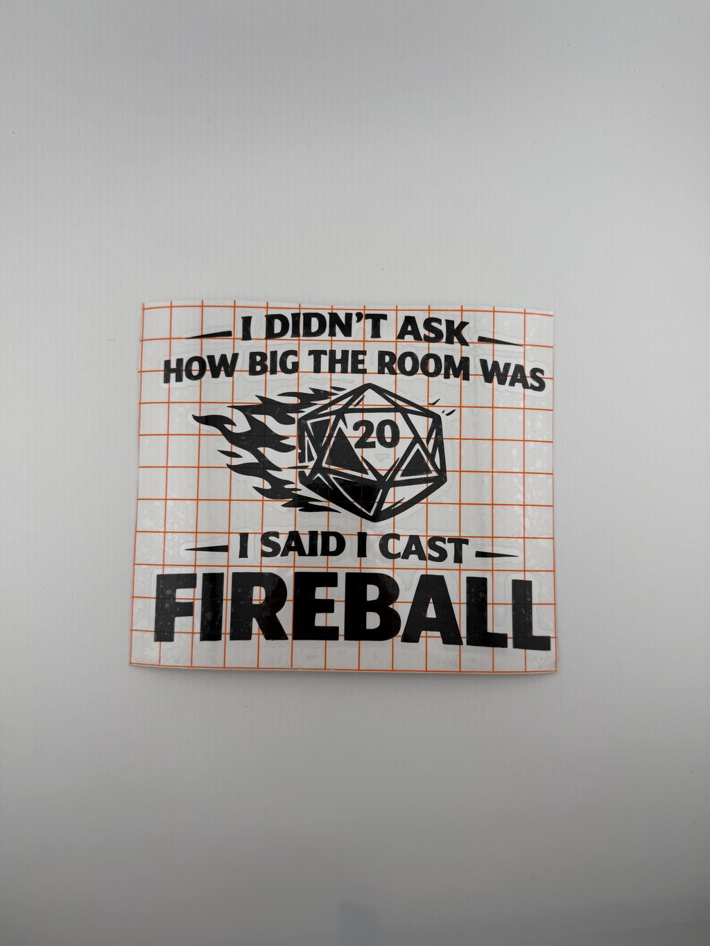 Fireball D20 Decal | Tabletop RPG Vinyl Sticker (6.5" x 5.5")