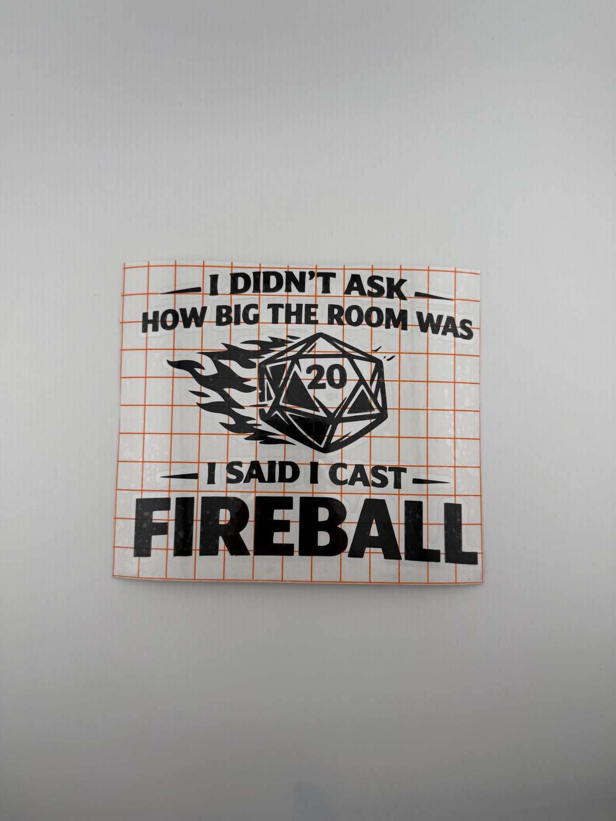 Fireball D20 Decal | Tabletop RPG Vinyl Sticker (6.5" x 5.5")
