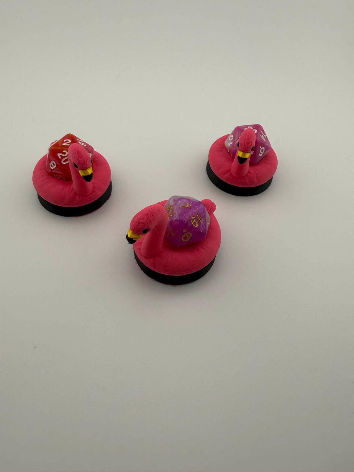 3D Printed Flamingo Pool Floatie D20 Dice Holder | MTG Commander EDH Counter