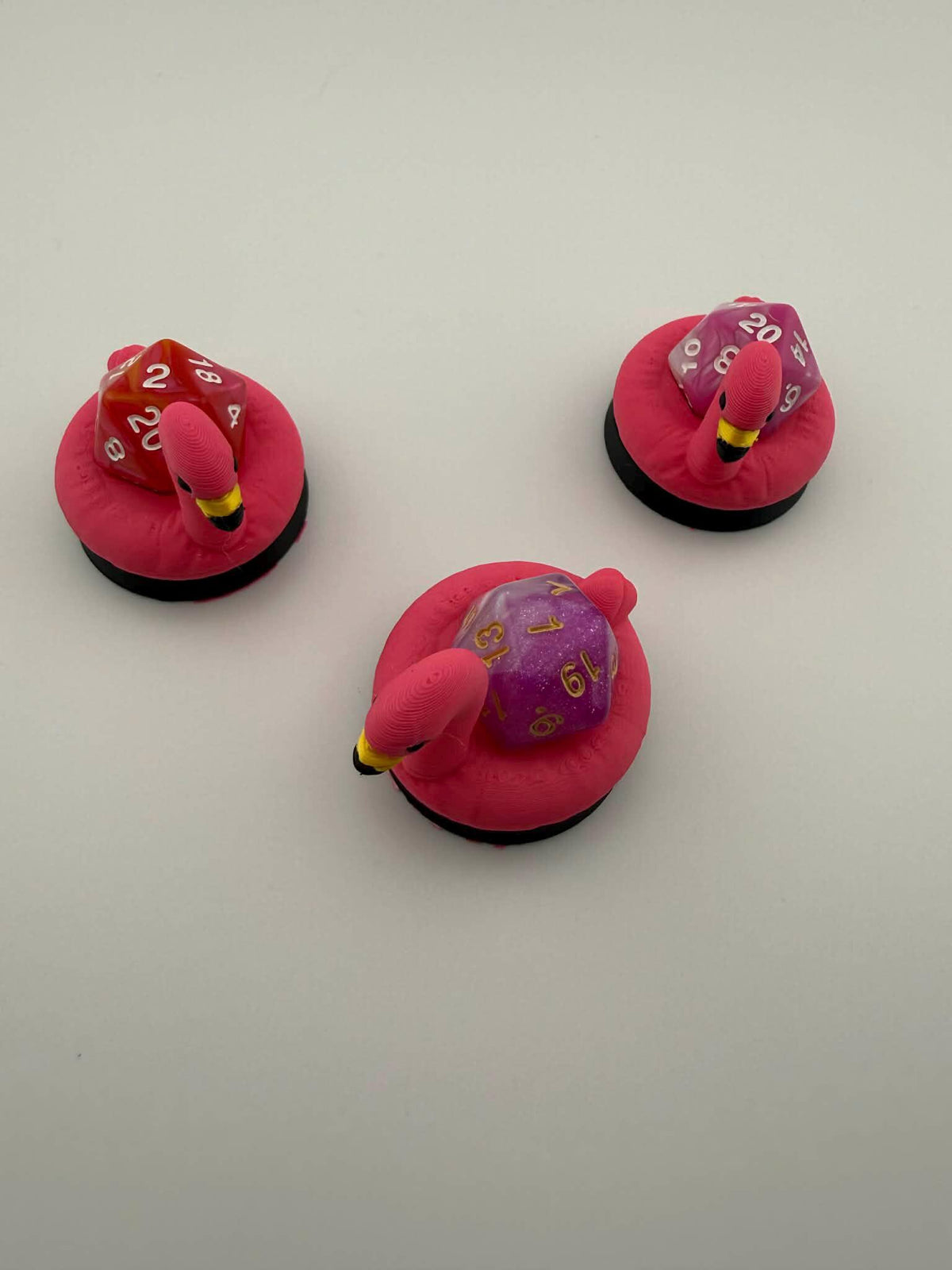 3D Printed Flamingo Pool Floatie D20 Dice Holder | MTG Commander EDH Counter