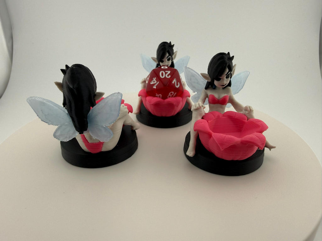 3D Printed Fairy D20 Dice Holder | Fae MTG Commander EDH Counter | Fantasy Dice Cradle