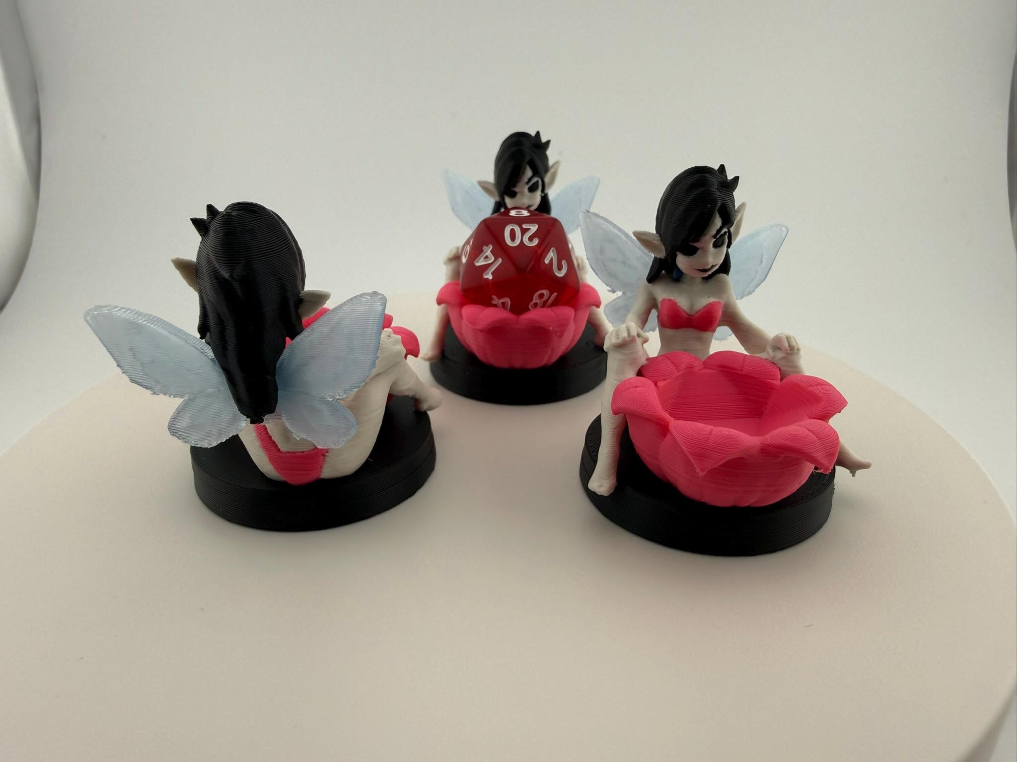 3D Printed Fairy D20 Dice Holder | Fae MTG Commander EDH Counter | Fantasy Dice Cradle