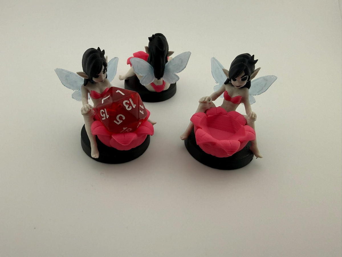 3D Printed Fairy D20 Dice Holder | Fae MTG Commander EDH Counter | Fantasy Dice Cradle