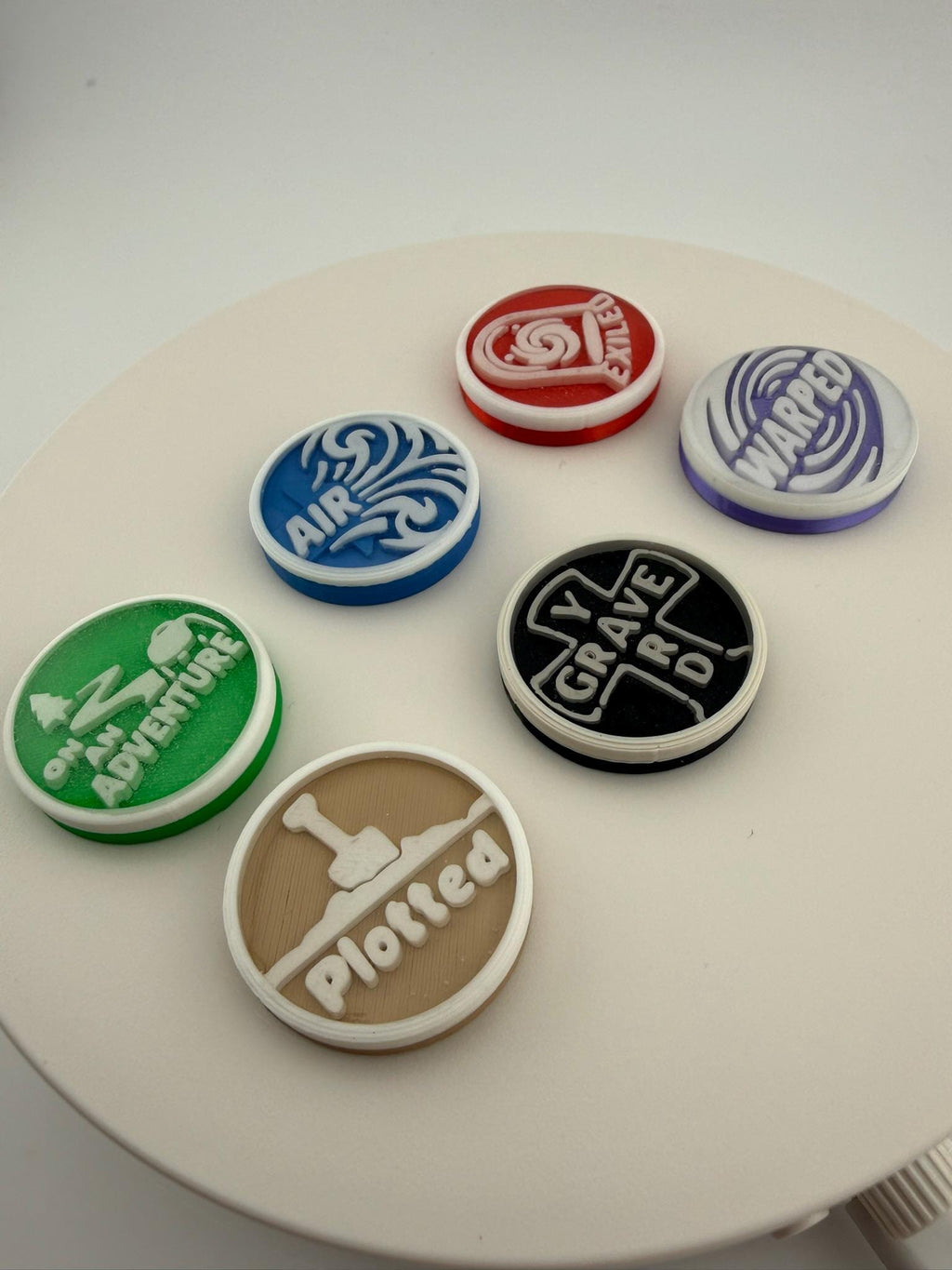 Magic the Gathering Board State Tokens – Plotted, Adventure, Warped, Airbent, Graveyard, Exiled Counters