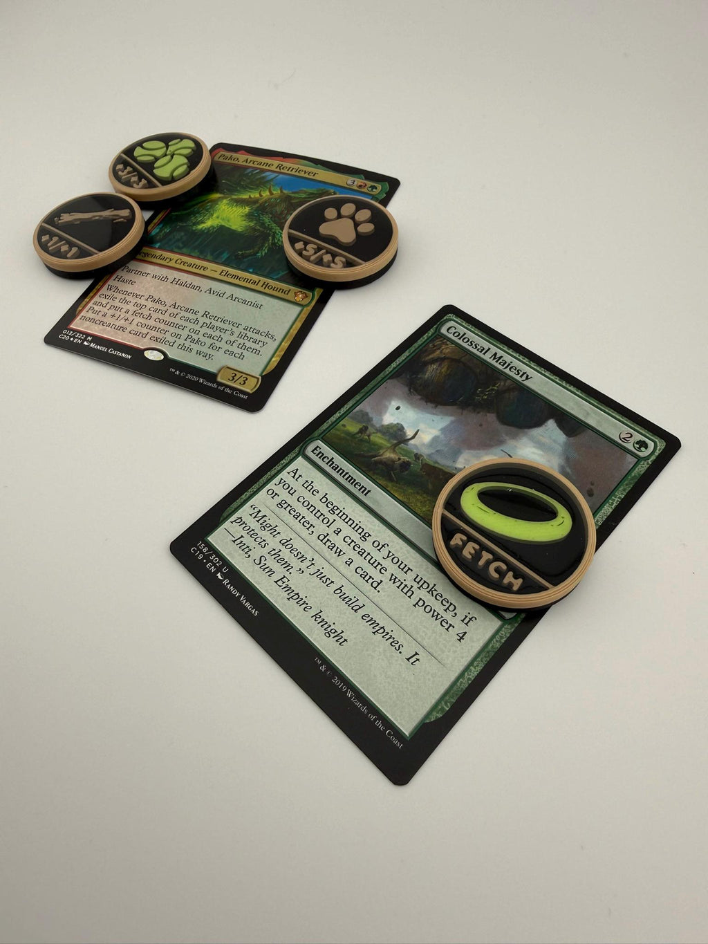 Magic the Gathering Dog +1 +1 and Fetch Counter Tokens | MTG Commander Counters | Custom MTG Accessories