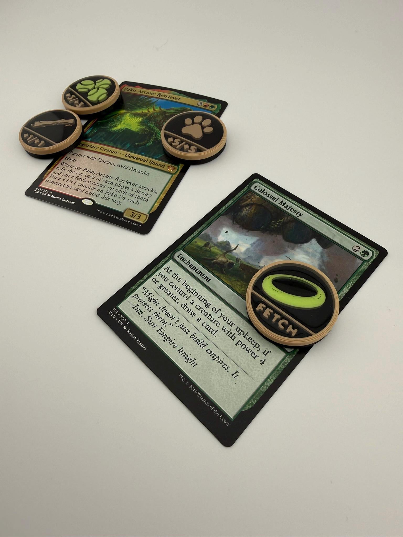 Magic the Gathering Dog +1 +1 and Fetch Counter Tokens | MTG Commander Counters | Custom MTG Accessories
