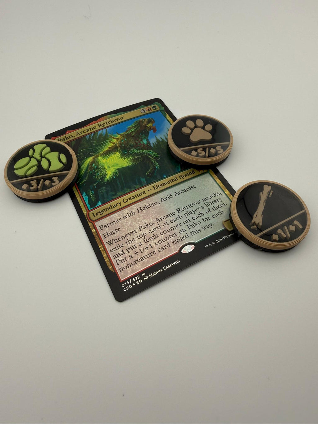 Magic the Gathering Dog +1 +1 and Fetch Counter Tokens | MTG Commander Counters | Custom MTG Accessories